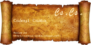 Csányi Csaba névjegykártya