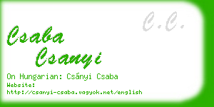 csaba csanyi business card